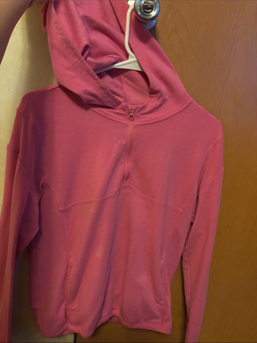 Avia Pink Hooded Half-Zip Sweater